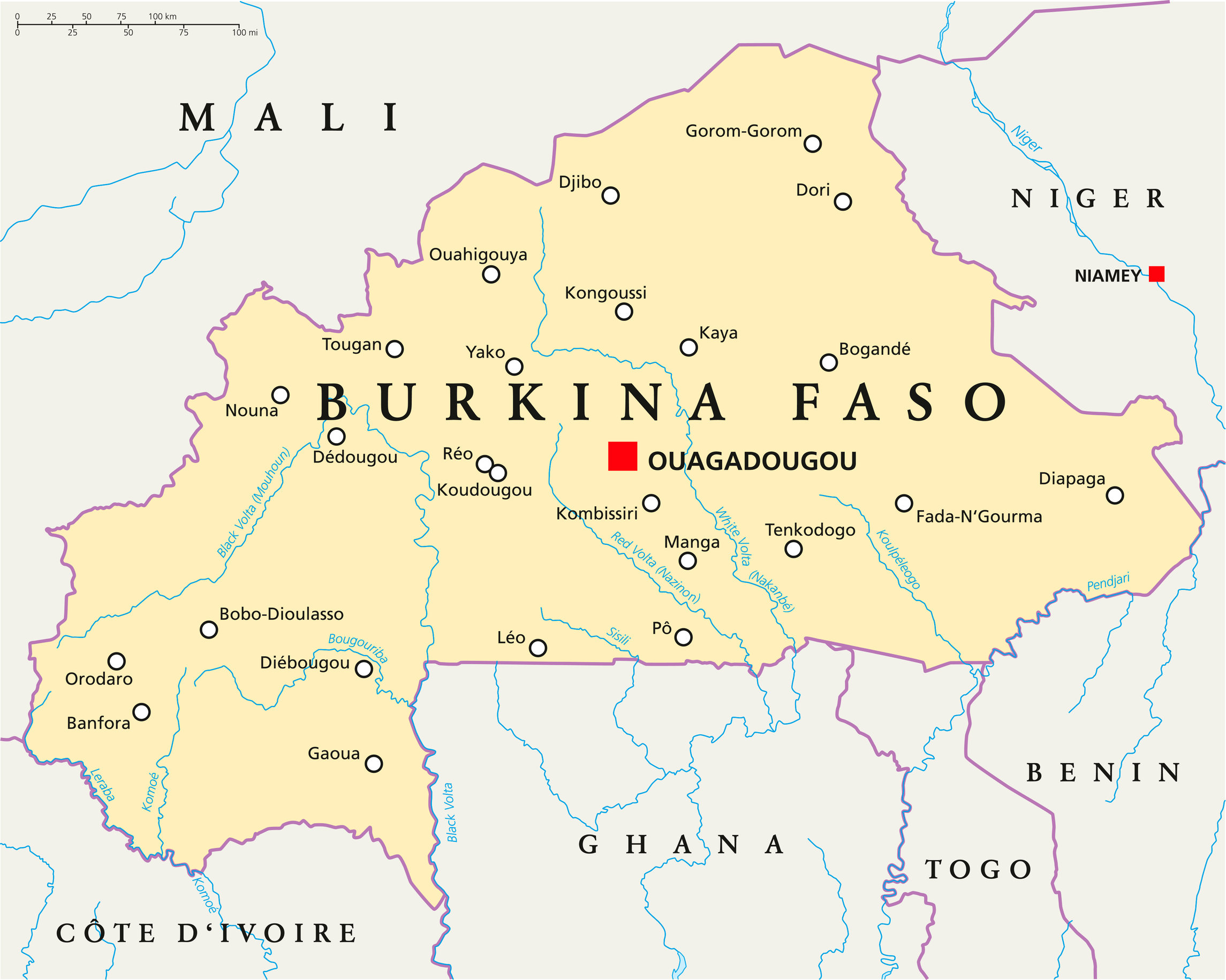 burkina-faso-political-map