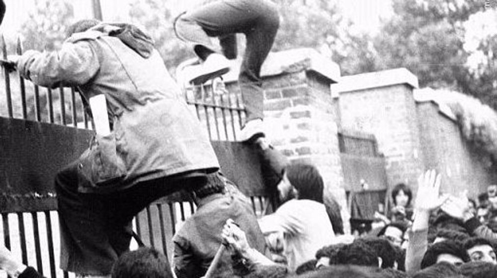 A group of university students enter the US embassy in Tehran and take over it on November 4, 1979.